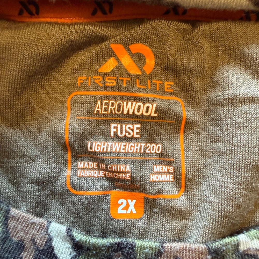 First Lite Aerowool Fuse Lightweight 2X Shirt in Fusion Camouflage